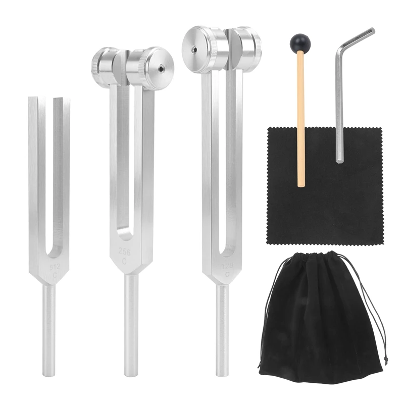 New Tuning Forks Set-128 Hz, 256 Hz, 512 Hz,Tuning Forks Perfect for Healing,Chakra,Sound Therapy,Keep Body, Mind and Spirit