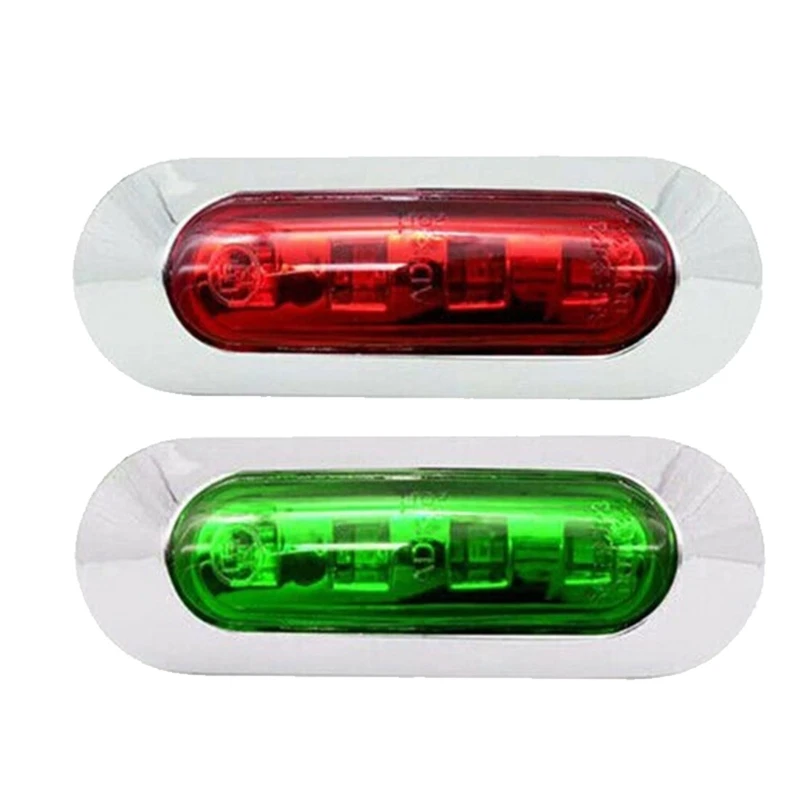  Red Green Marine Navigation Lamp 12V Low Power LED Light For Boats Yachts