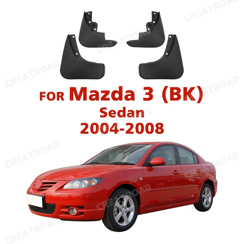 Mud Flaps For Mazda 3 (BK) Sedan M3 2004 - 2008 Car Front Rear Front Fender Splash Guards Mudflaps Mudguards