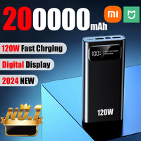 Xiaomi 120W Super Fast Charging Power Bank 200000mAh Ultralarge Capacity Digital Display PowerBank for iPhone External Battery