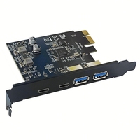 2025 New 4 Ports 5Gbps PCIE Card Hub USB 3.0 PCI-E Board 2Xusb A Port+2Xtype-C Port USB PCI-E Expansion Card Adapter For Compute