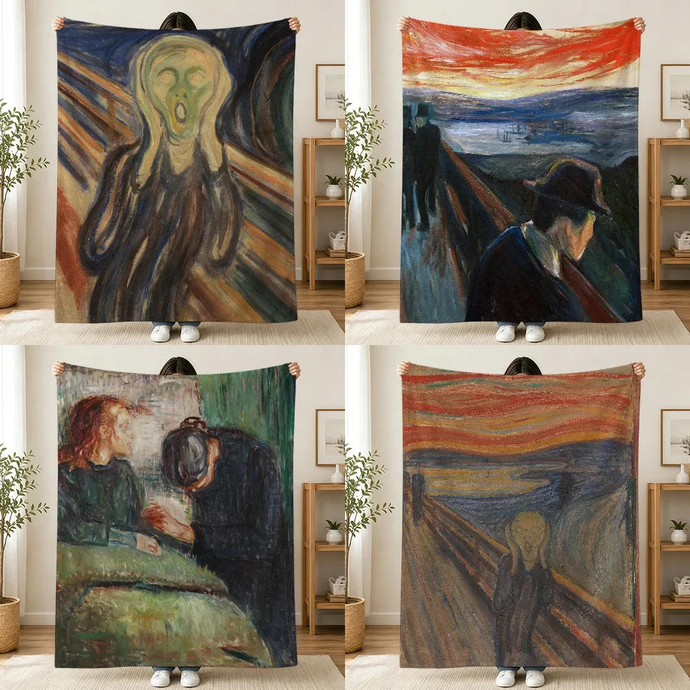 Abstract Expressionist Art Throw Blanket Canvas Wall Hanging Modern Home Decor Gift Idea dorm room essential blanket