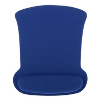 Ergonomic Wrist Support Mouse Pad Blue Neoprene Non-Slip Surface Gaming Extended Mat Accurate Tracking Left