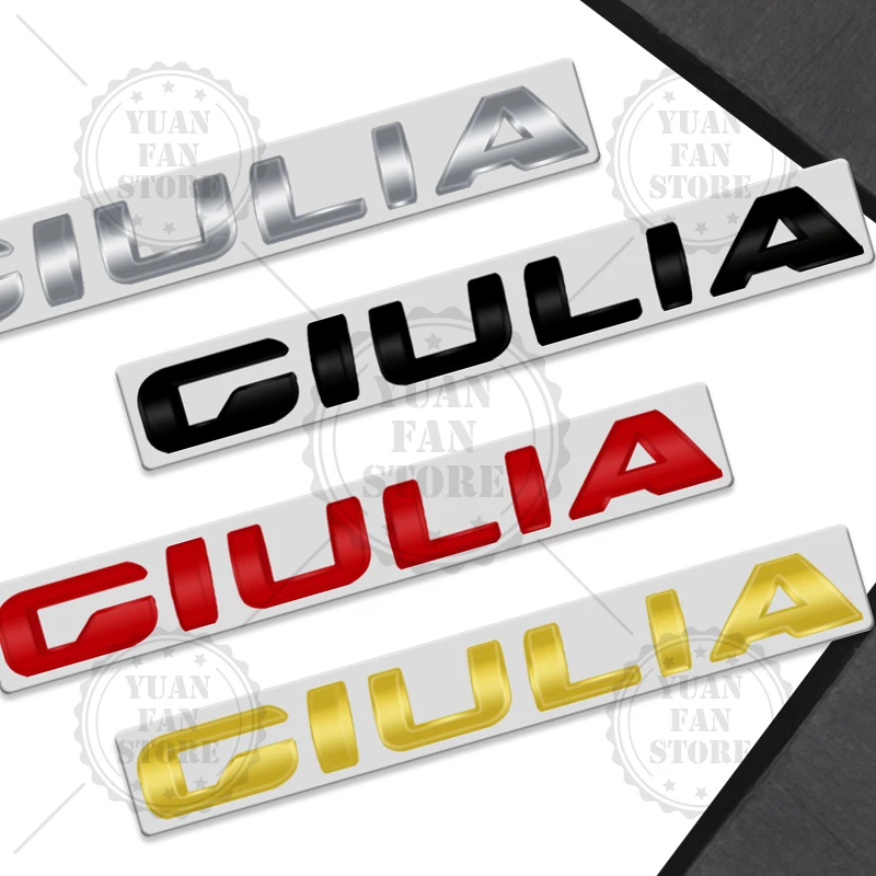 Insignia de Metal 3D para coche, calcomanía para carrocería, emblema para GIULIA Q2, Q4, Alfa Romeo, Giulia, Giulietta, Stelvio, Mito, Brera, 159,