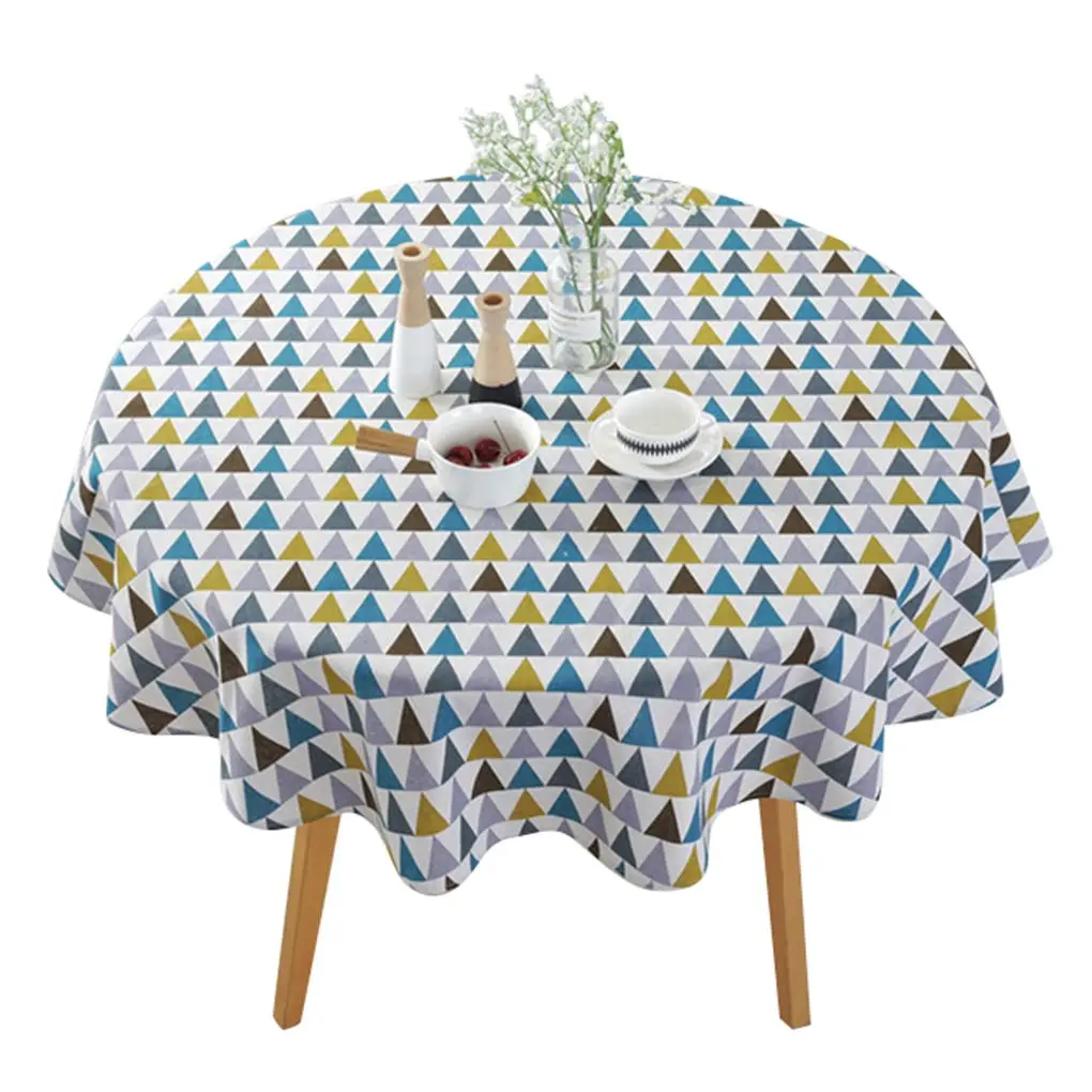 Mantel de algodón y poliéster para mesa de centro, mantel para comedor, restaurante, tapete para mesa redonda