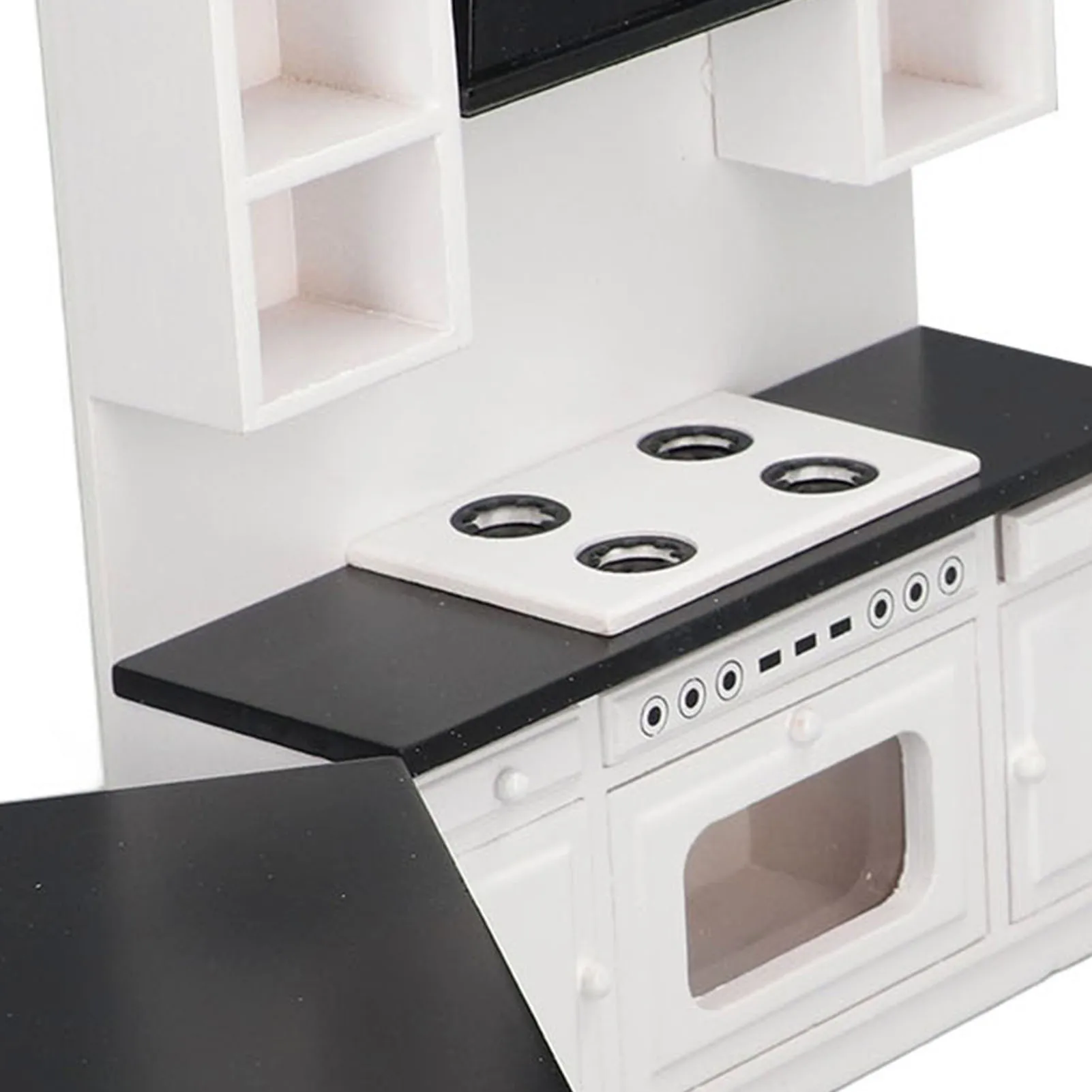 مجموعة خزانة المطبخ لبيت الدمى 1/12 خشب البتولا مصغرة منصة مشروبات للدمى ديكورات منزلية مجموعة خزانة المطبخ لبيت الدمى