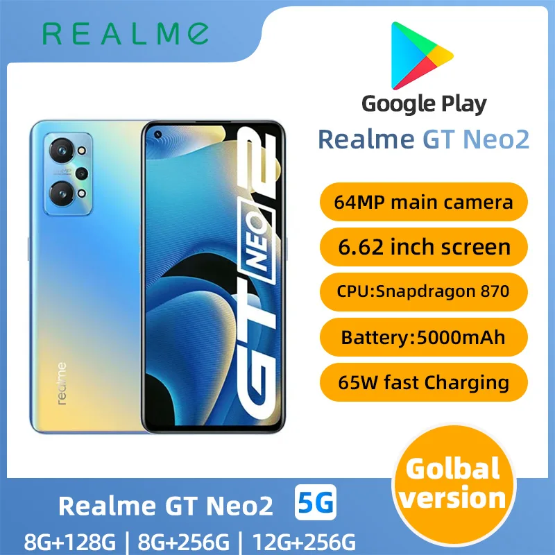 Realme   GT Neo2 Android 5G Unlocked 6.62 inch 256G All Colours in Good Condition Original used phone