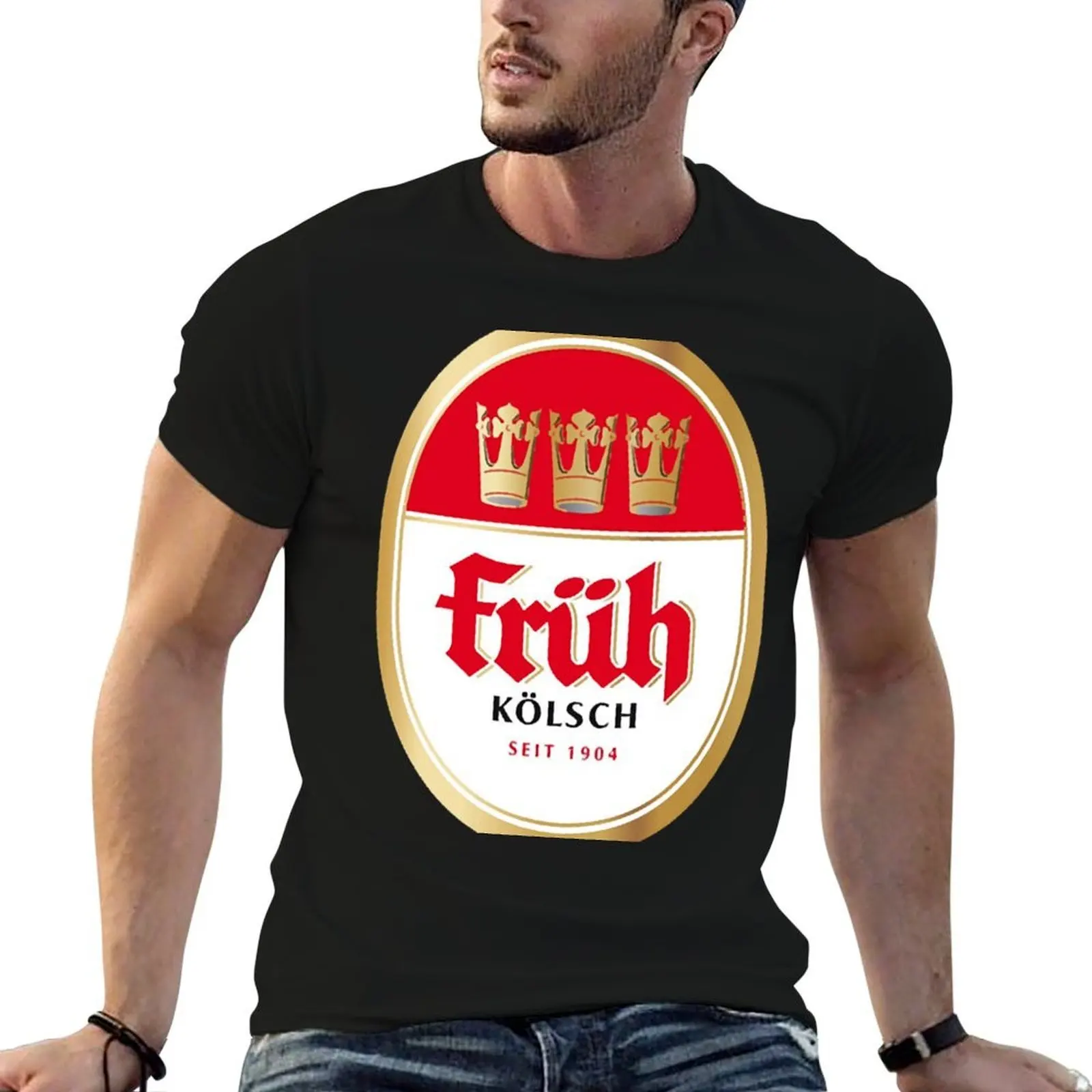 Früh K?lsch beer logo brewery local beer! T-Shirt summer tops graphic t shirts slim fit t shirts for men