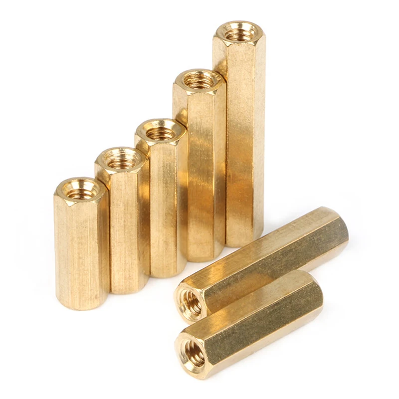 M2 M2.5 M3 M4 M5 Brass Hex Male Female Standoff Board Pillar Double Pass Hexagon Thread PCB Motherboard Spacer Nut Hollow Column