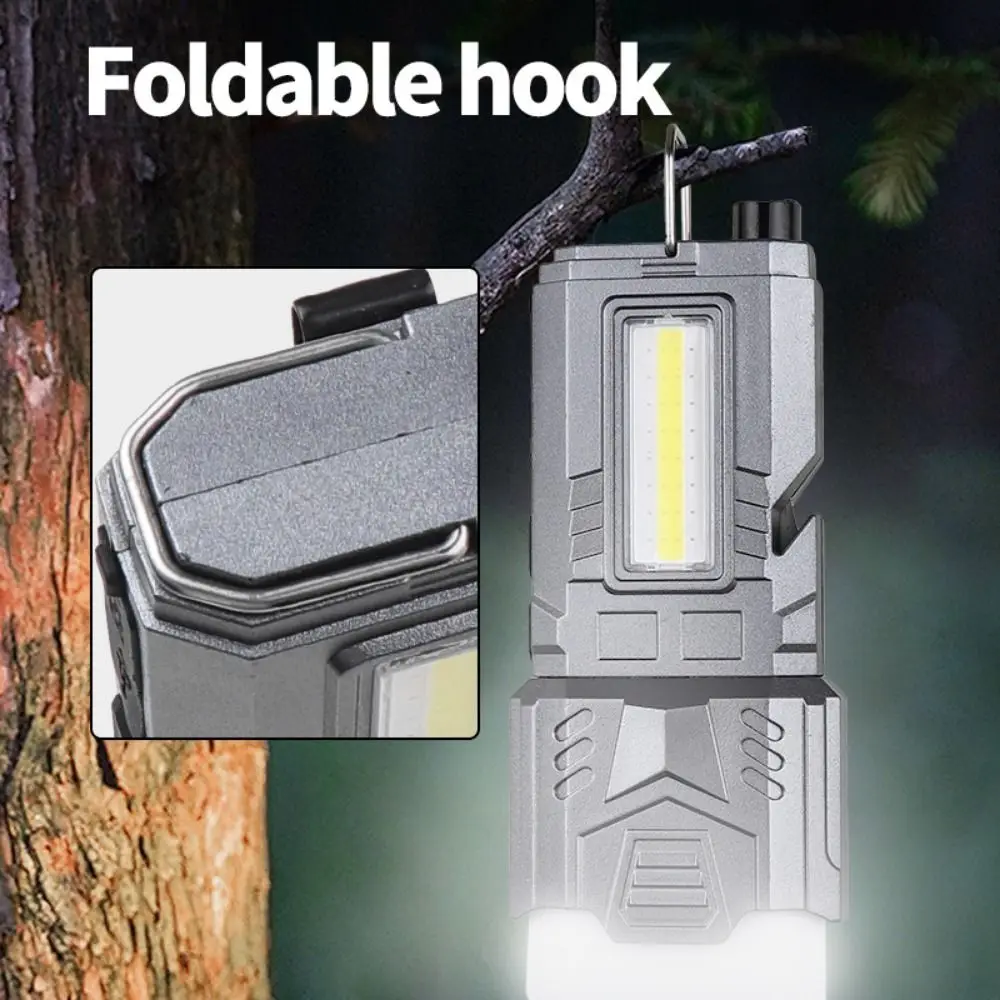 

COB Side Light Mini Strong Light Flashlight USB Rechargeable with Strong Magnet Portable Work Light High-Powerful Waterproof