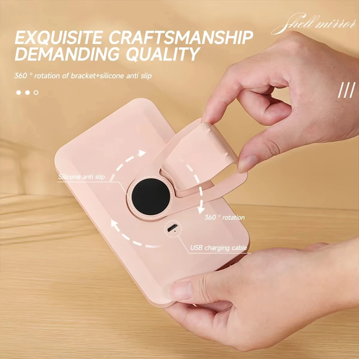 Car Interior Mirrors Sun Visor Plate LED HD Makeup Mirror for Girls Women Rechargeable Fill Light Universal Thin Vanity Mirror