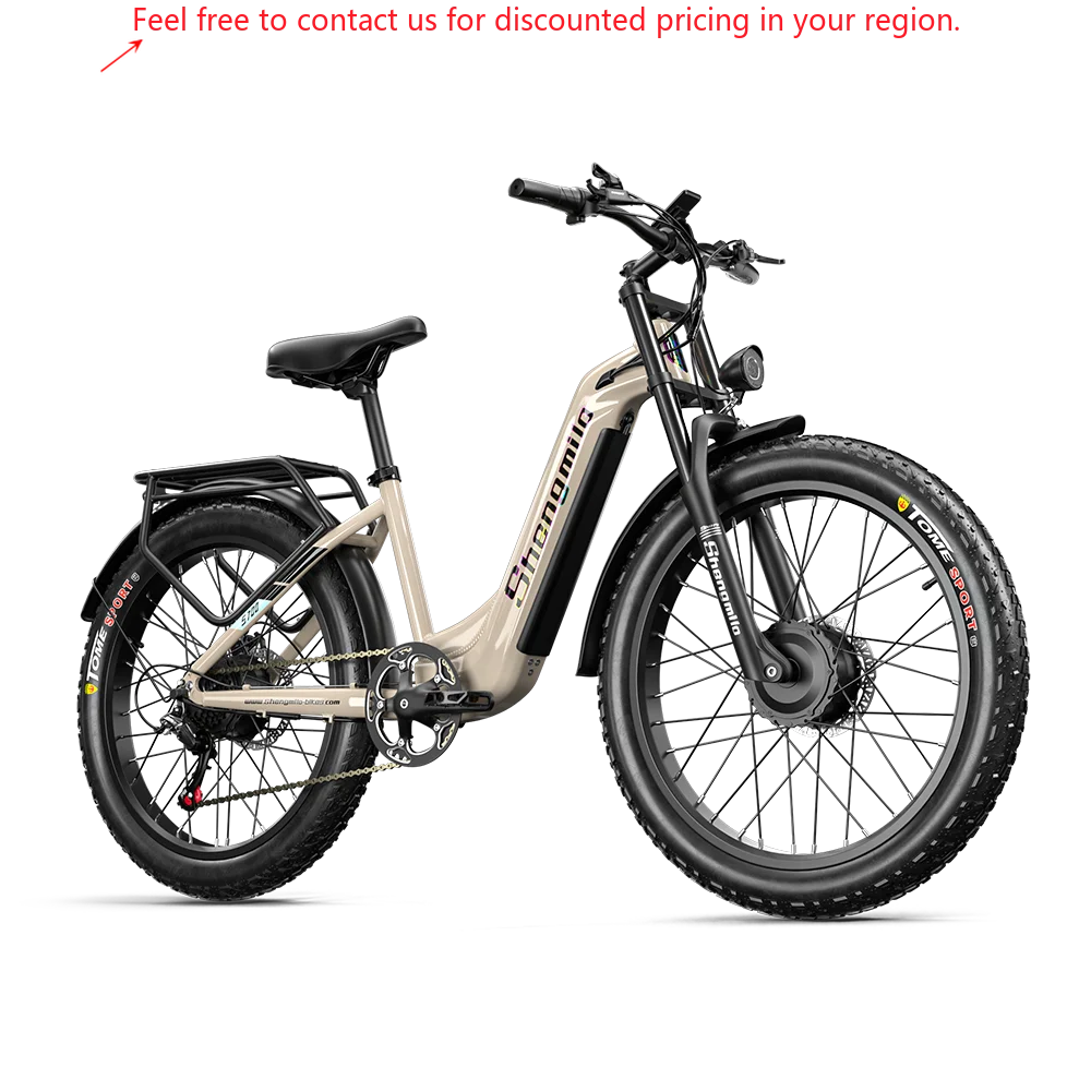 

New Full Suspension 48v2000W 17.5AH 26 Inch Mountain Adult Bicycle Fat Tire Bicycles Fat Tire 7 Speed Electric Bike SHENGMILO