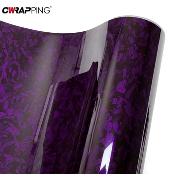 자동차 스티커 광택 보라색 단조 탄소 방수 필름 포장 비닐 필름 데칼, 자동차 스티커용 오토바이 장식 