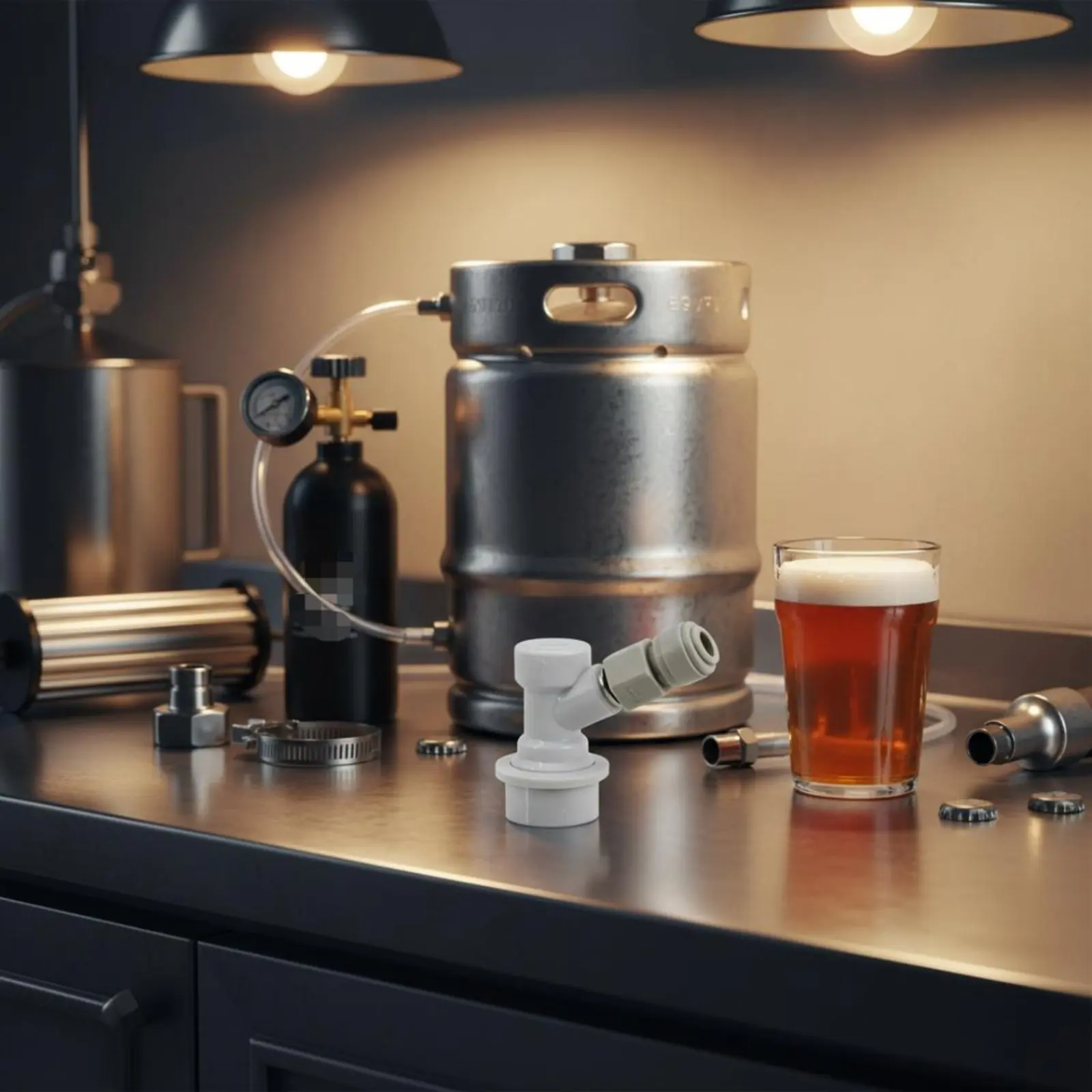 Spherical Lock Quick Disconnect Leak-Secure Closure Push-in Keg Fitting Brewing Supplies for Homebrewers