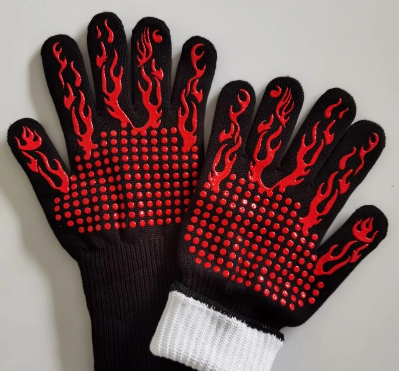 1PC Kitchen Fireproof Gloves Heat Resistant Thick Silicone Cooking Baking Barbecue Oven Gloves BBQ Grill Mittens