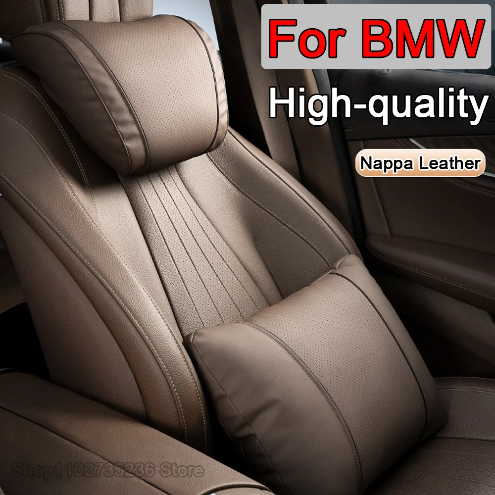 Car Headrest PU leather Car Neck Pillows Seat Support Waist Pillow For BMW F30 F31 F32 F34 F20 F21 F07 F10 1 3 5 7 Series X1
