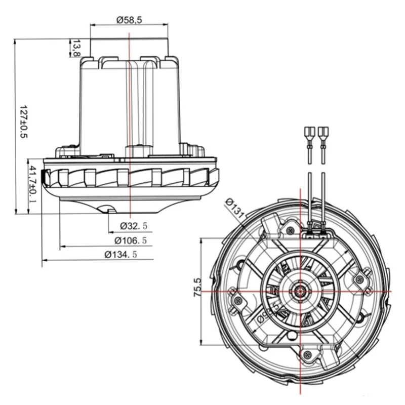 Universal replacement motor for FESTOOL CTL26E/CTL36E dust collector