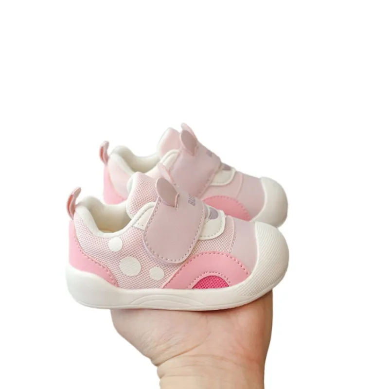 

Baby walking shoes 0-3 years old autumn new style baby mesh anti slip sports shoes boys girls functional casual shoes Black Pink