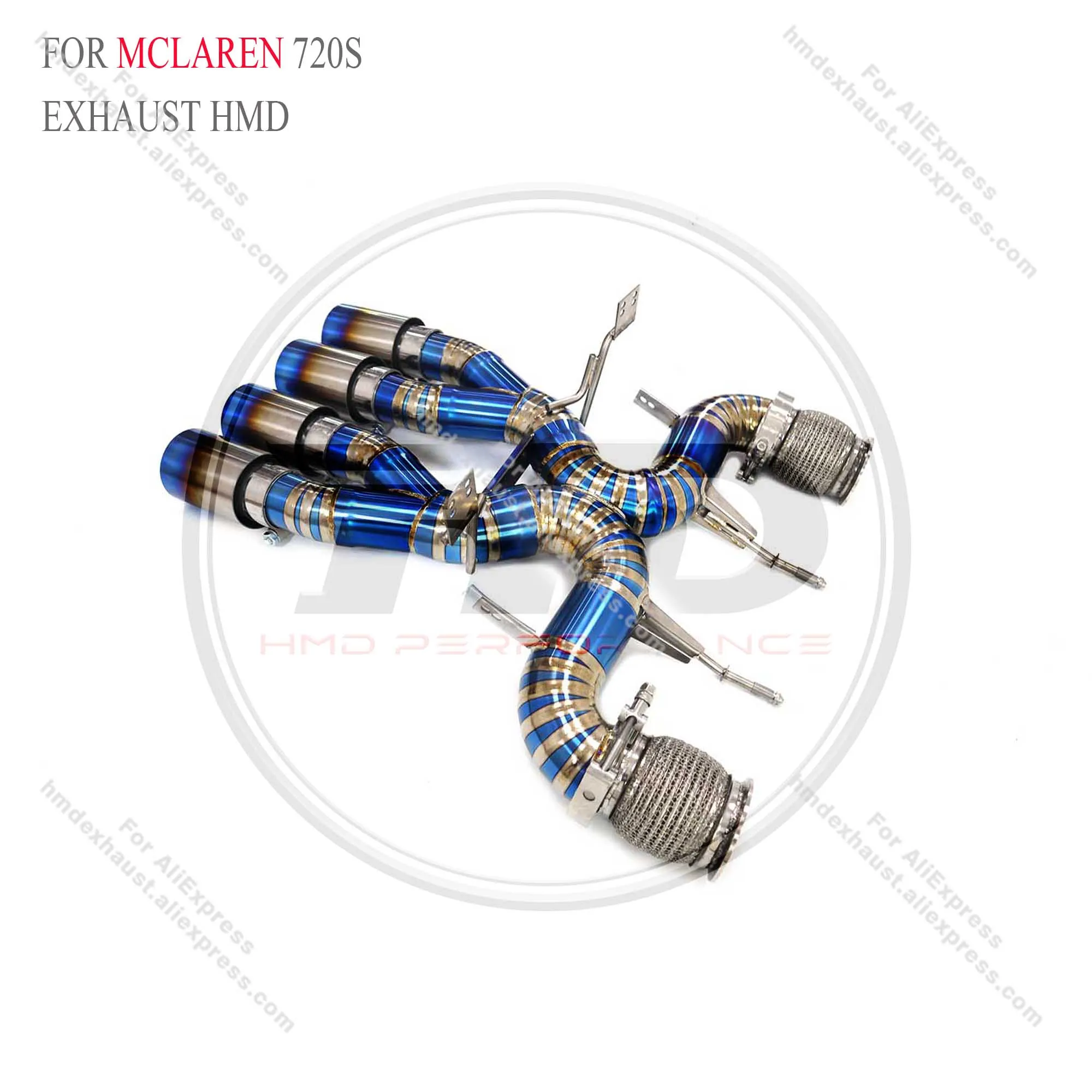 

High Quality Catback For Mclaren 720S Upgrade 765LT Titanium Alloy Exhaust System Tips Non-destructive Installation HMD