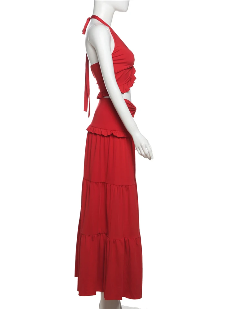 Conjunto de 2 peças para mulheres, roupa de banho com bandagem oca sexy + skinny, shorts de quadril de pêssego, roupas de festa do clube da meia-noite