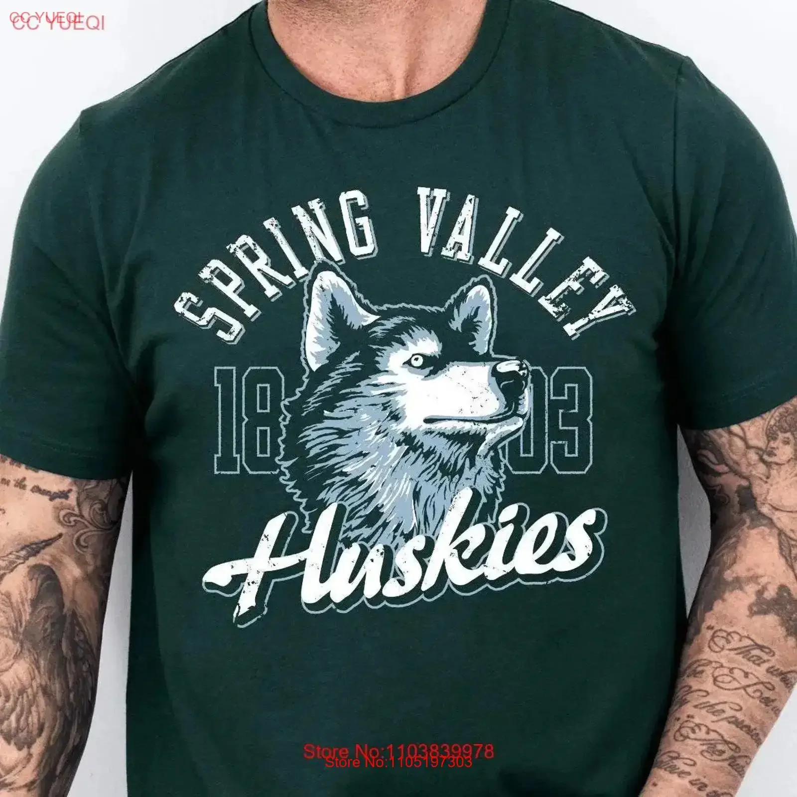 

Футболка Spring Valley Huskies, рождественская, идеально подходит для владельцев собак, папы, лучший любитель всех времен, винтажная, стираная, удобная мода