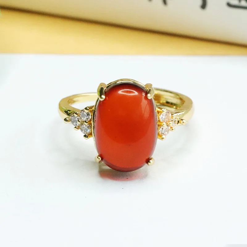 

Кольцо из натурального янтаря с когтем-держателем для пальца, ювелирное украшение для женщин