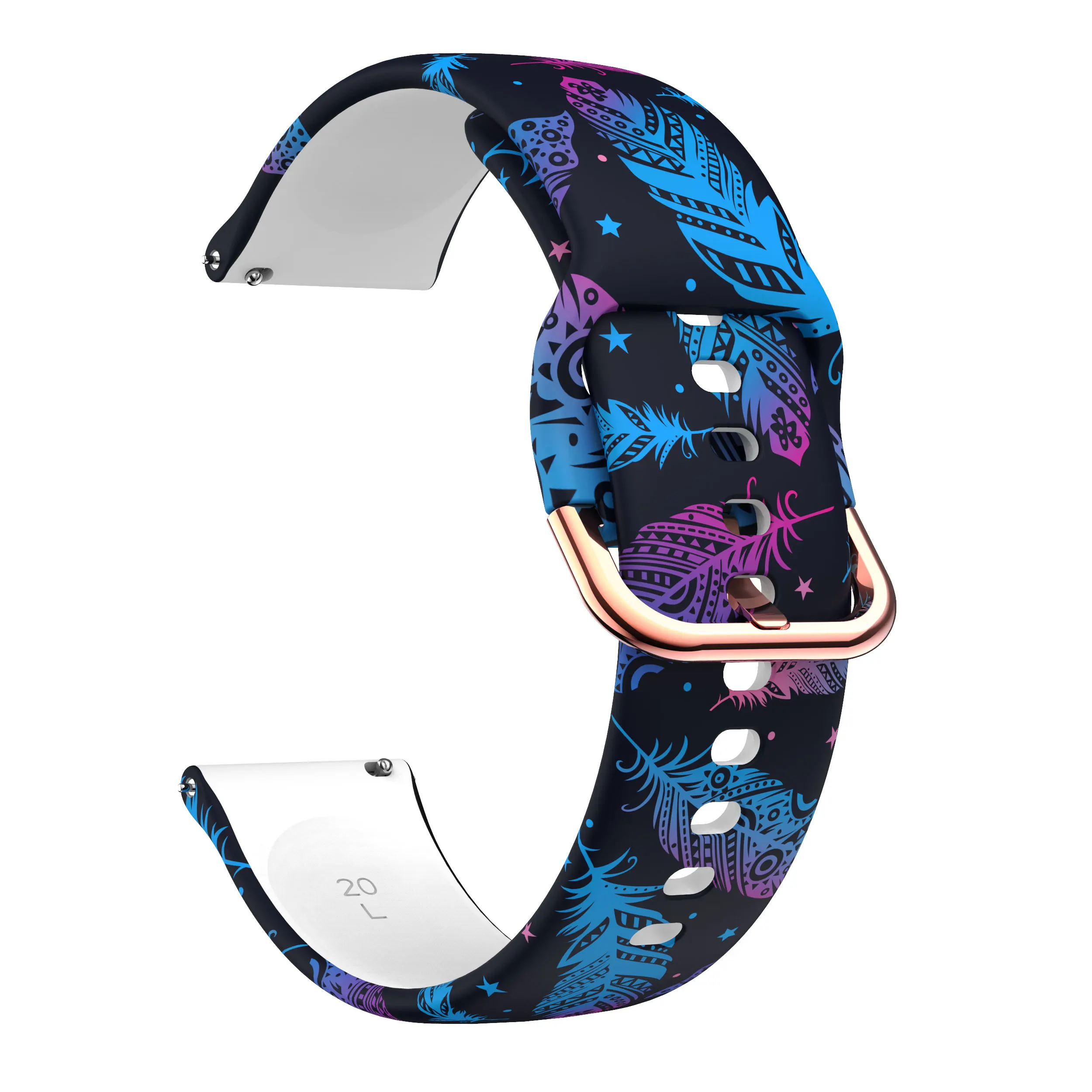 Feather Printed strap for Amazfit GTS 3 2 2E 2mini Romantic silicone strap for Amazfit GTR Mini Official Band for Amazfit Active