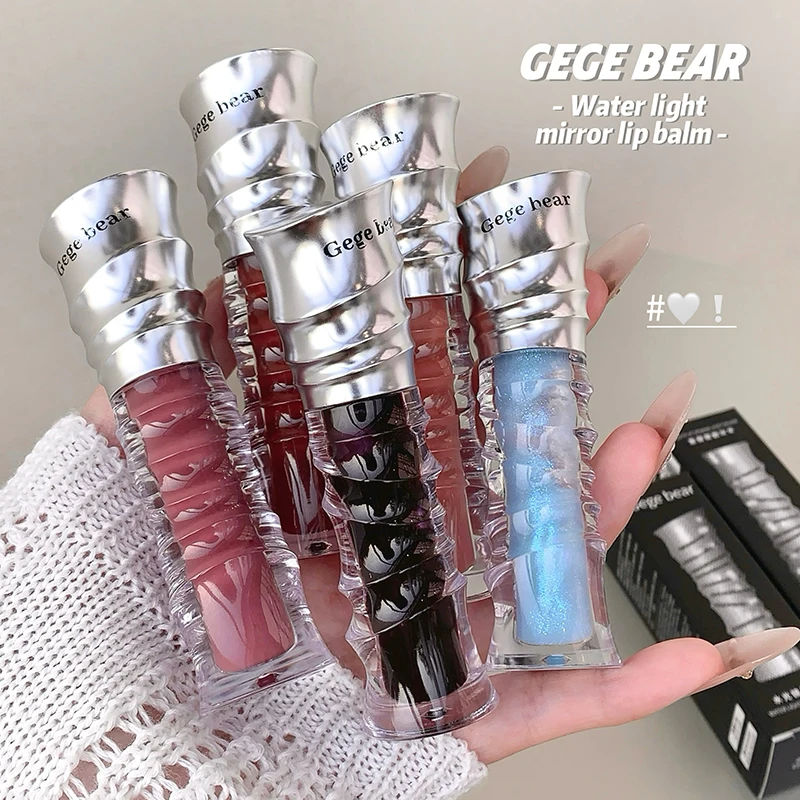 Gege bear Water Light Mirror Lip Gloss Gelatina trasparente per labbra Lucidalabbra idratante e che migliora il colore