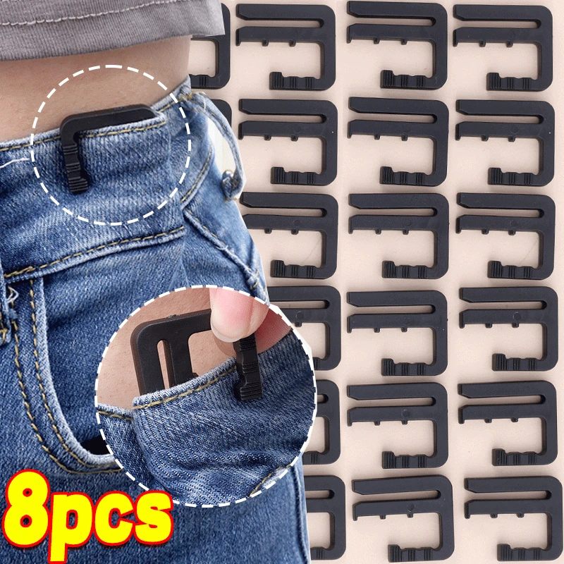 2/8Pcs Button Adjuster for Pants and Skirts Waist Tightener Adjustable Waist Buckle for Jeans No Sewing Required