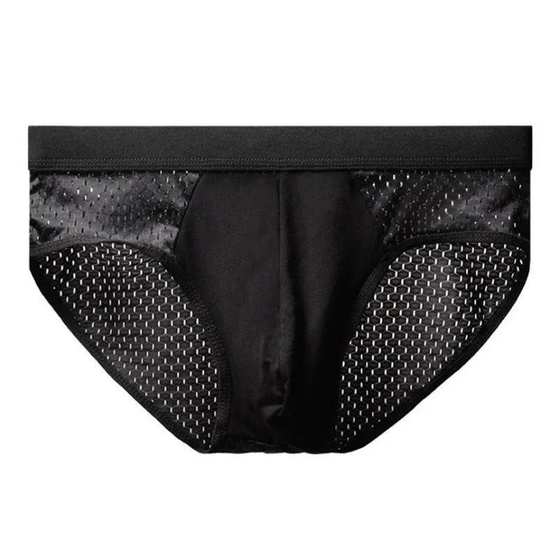 Sous-vêtements Ice InjUnderwear pour hommes, slips respirants, fibre de carbone de bambou, antibactérien, confortable, creux, pantalons froids