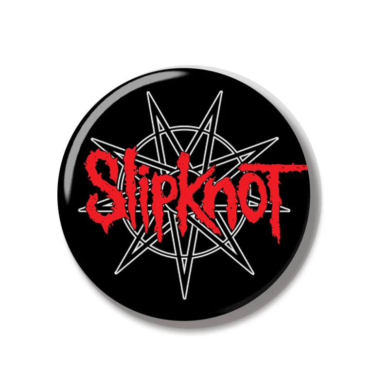 44MM Slipknots Metal Rock Symbol Pin Soft Button Pin Jewelry Creative Badge Cartoon Brooch Lapel Pin Bag Backpack Hat Decoration