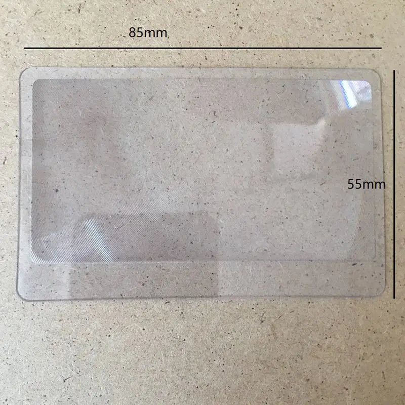 Loupe de poche portative pour carte de crédit, grossissement transparent, verre agrandi pour la lecture, 3 X, 1 pièce