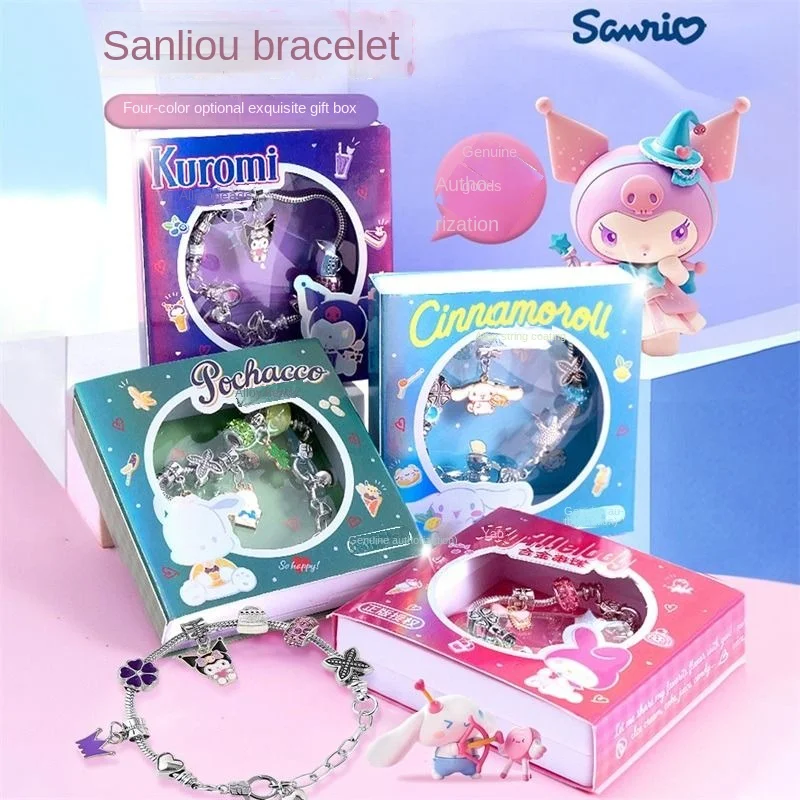 สร้อยข้อมือมินิโซะ Sanrio ของแท้ลายการ์ตูนน่ารักอุปกรณ์เสริมสำหรับเด็กสร้อยข้อมือแฟชั่นสำหรับเด็กผู้หญิงของขวัญวันเกิด