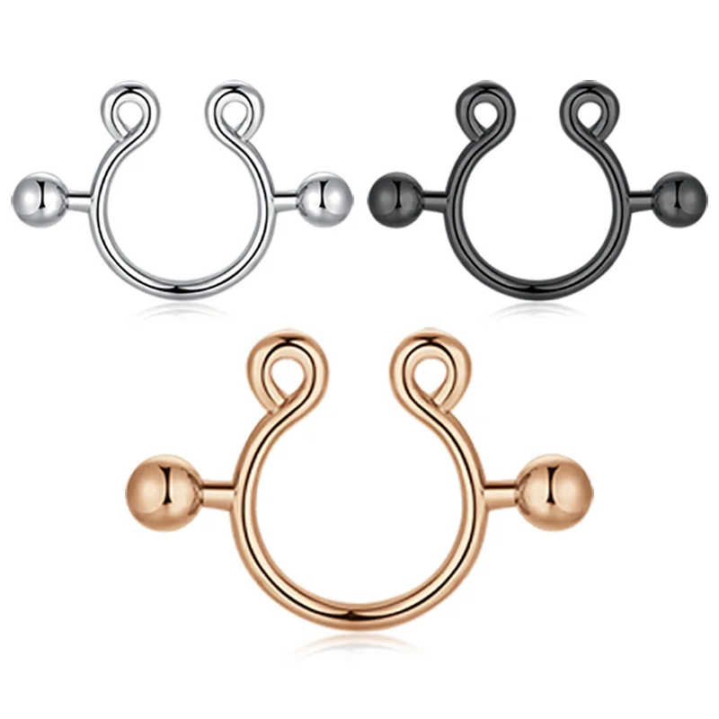 2 pcs and Comfortable 14G Stainless Steel Fake Nipple Rings  - Perfect for Enhancing Your Look and Adding a Touch of Sexiness