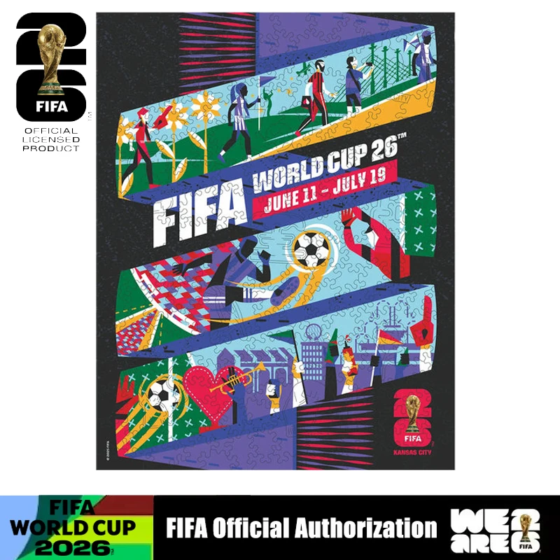 

2026 FIFA Official World Cup KANSAS CITY Jigsaw Puzzles Home Decor 9.2*11.8in High Quality Collection Wooden Jigsaw Puzzle Gift