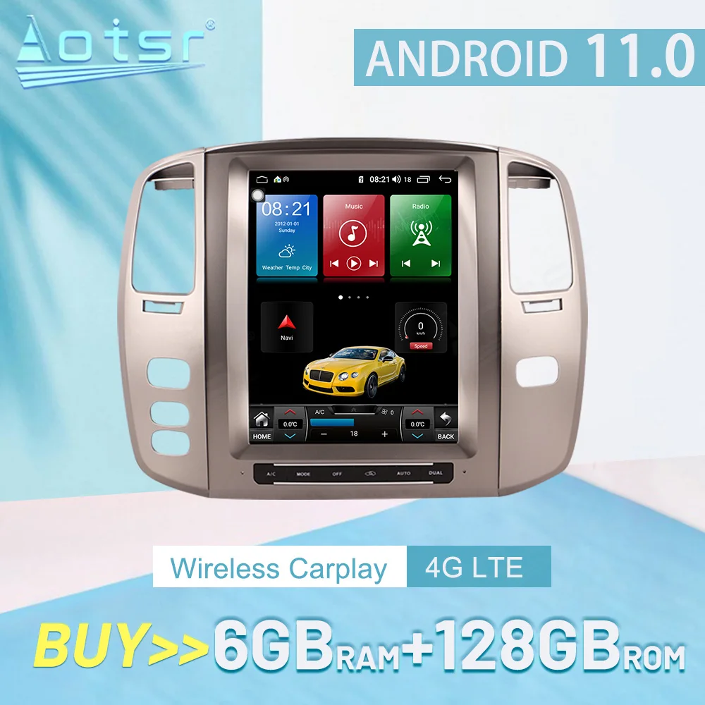 For Lexus LX470 2002-2007 Carplay Android Car Stereo Radio Multimedia Player GPS Navigation Auto Audio Head Unit