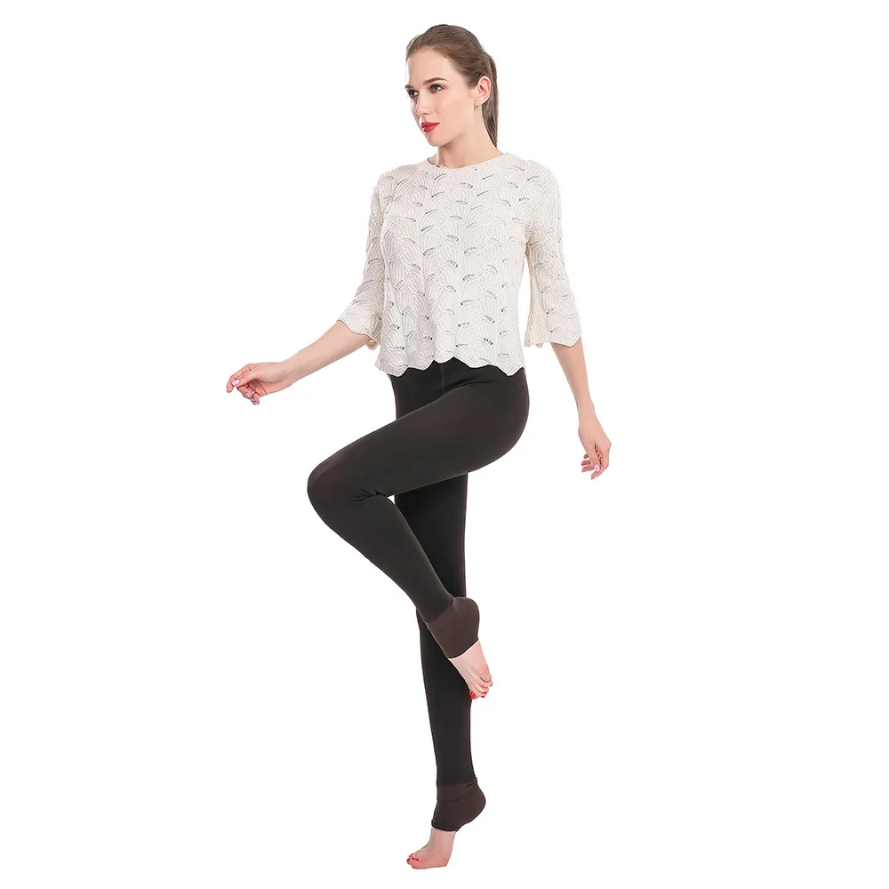 Damen-Perlen-Samt-Leggings mit Fleecefutter, dicke warme einteilige Thermohose für Herbst und Winter, dehnbare Damen-Unterhose. – Detail 26