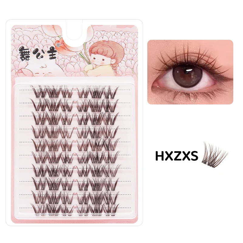 DINGSEN 10 Reihen Natürliche DIY Wimpernbüschel Einzelne Wimpern Anime Falsche Wimpernbüschel Handgefertigte Wimpernverlängerungs-Sets – Detail 34
