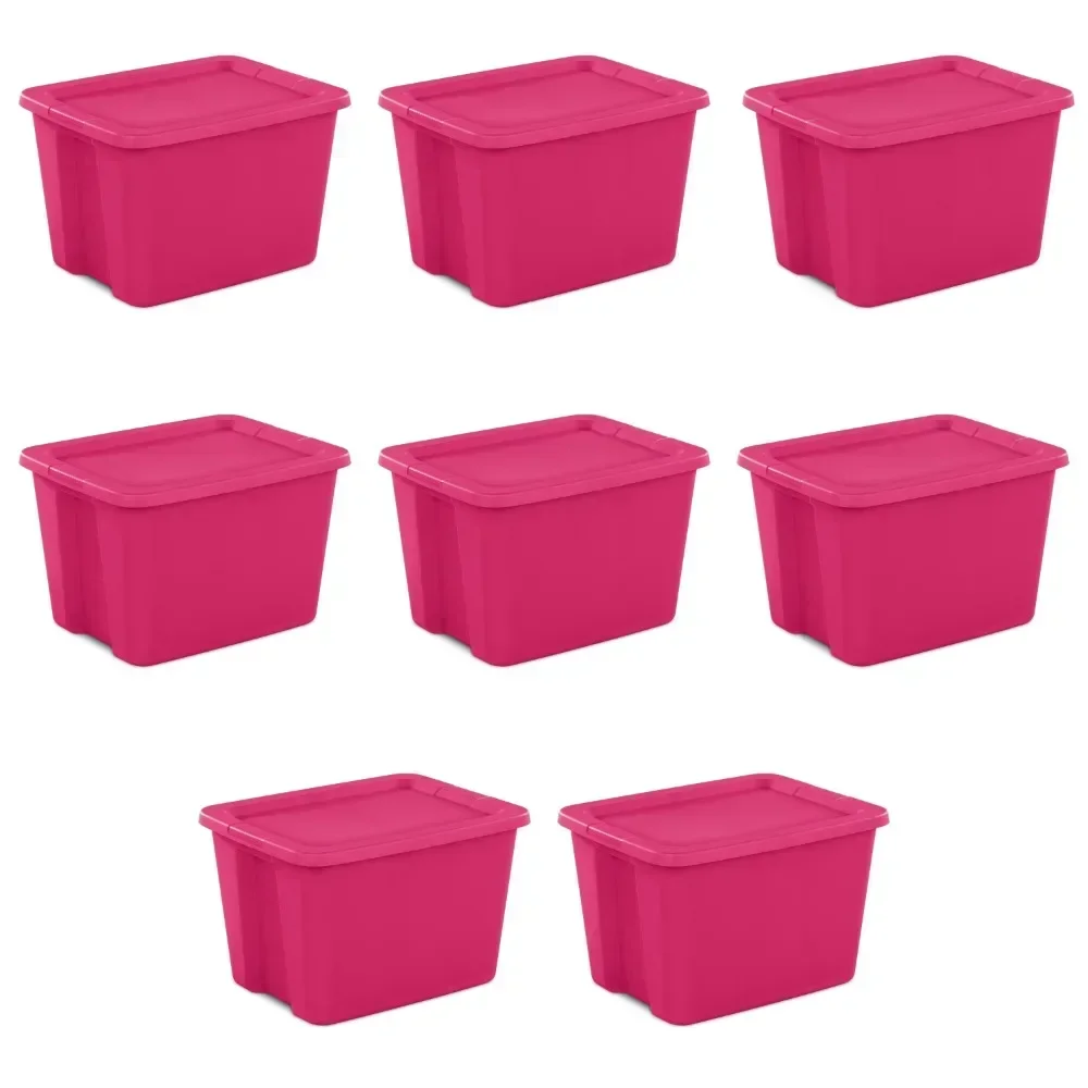 

Gallon Tote Box Plastic, Fuchsia Burst, Set of 8