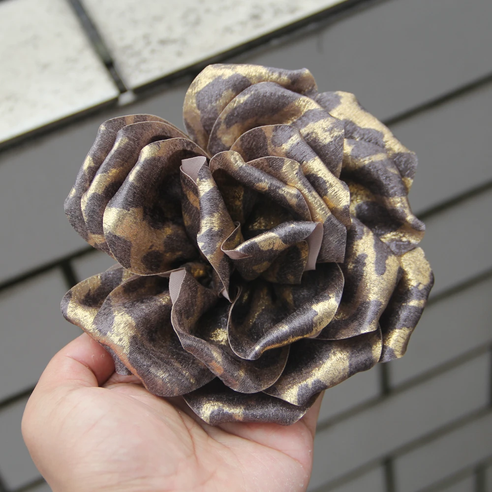 

10Pcs15cm Large Rose Flower for Women Elegant Colorful Satin Fabric Brooch Wedding Jewelry Skirt Shirt Decor Pins