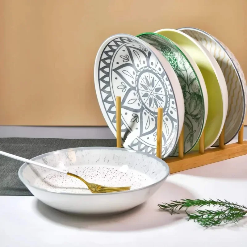 8 inch foreign trade export dinner plate underglaze color Internet celebrity ceramic dishes bowl Jingdezhen porcelain