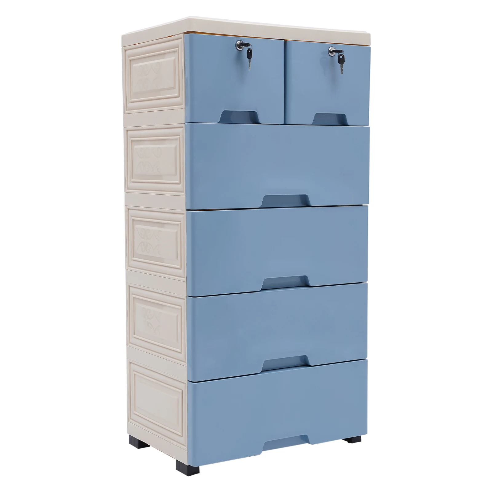 

6-Drawer Storage Cabinet, Waterproof PP Drawer Organizer, PP Material with Easy-Grip Handles, for Bedroom