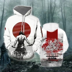 New Men's Hoodie Japanese Samurai 3d Printed Fashion Street Long Sleeve Hooded Sweatshirts Casual Jacket Pullovers Outdoor Coat