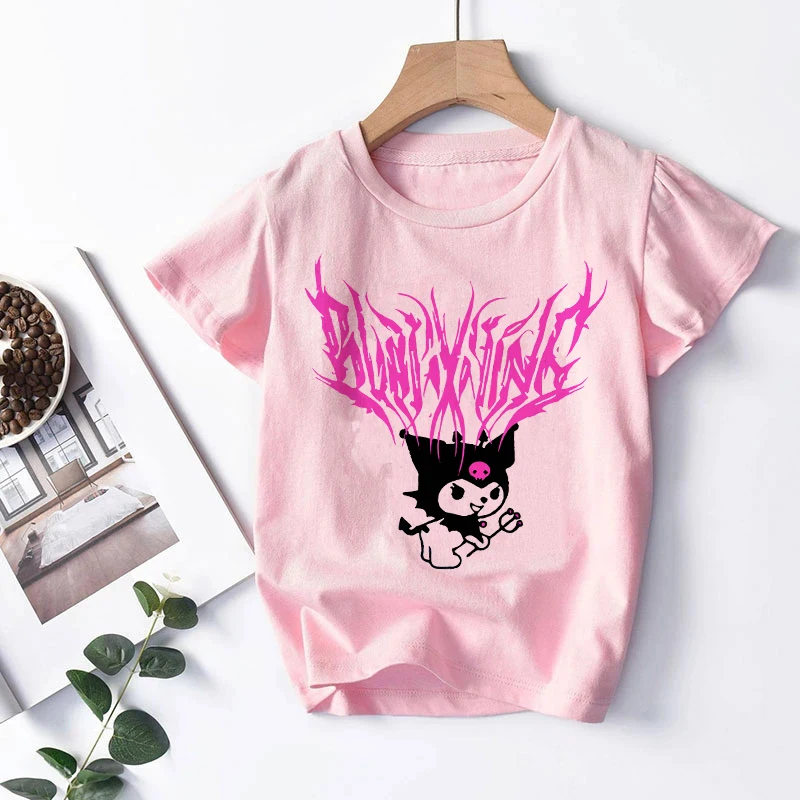 

Y2k T Shirt Kuromi Kawaii Manga Japanese Anime Children Kuromi T-shirt Kids Clothes Tshirt Tops Tee Boys Girls Tee Baby Cute