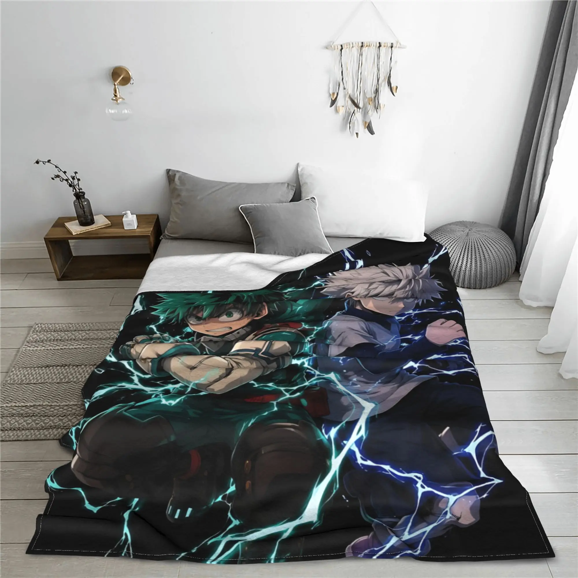 1PC Home Izuku Midoriya Blanket Throw Blanket  Novelty Warm Blanket All Season Gift