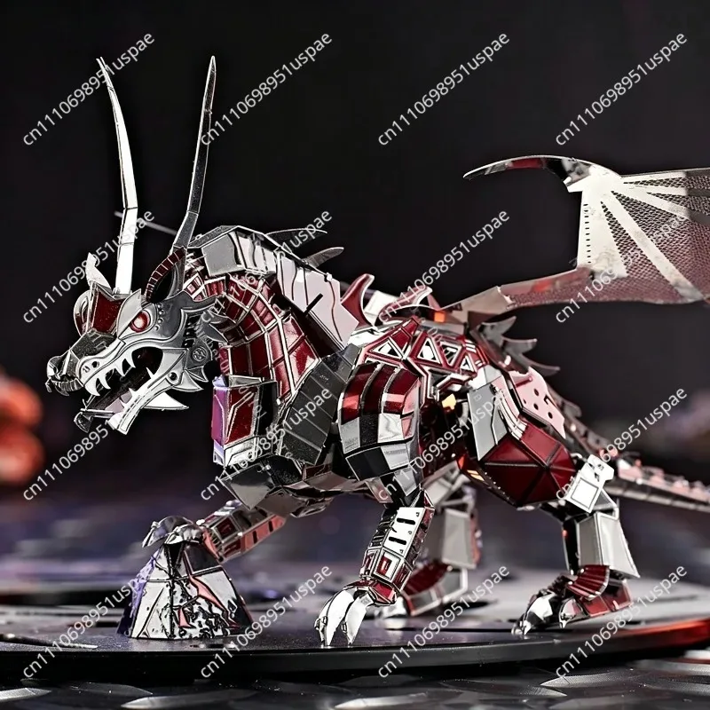 3D Jigsaw Puzzle of Metal Flying Dragon, DIY Toy Ornament for Adults, Creative Assembly Model for Hobbyists