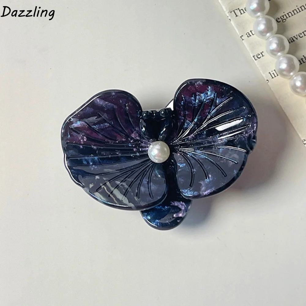 

Side Clip Acetic Acid Hairpin Floral Butterfly Orchid Flower Duckbill Clip Hair Accessories Back Clip Fresh Barrettes Women