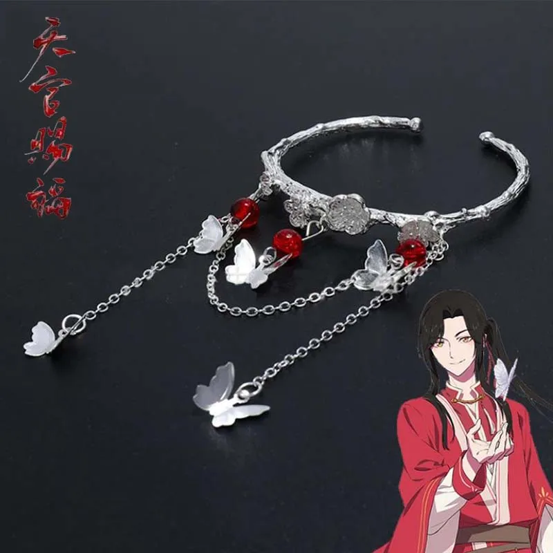 TGCF Cosplay butterfly Beads tassel charms Bracelet Tian Guan Ci Fu Huacheng Hand Chain bangle jewelry accessories fans gifts