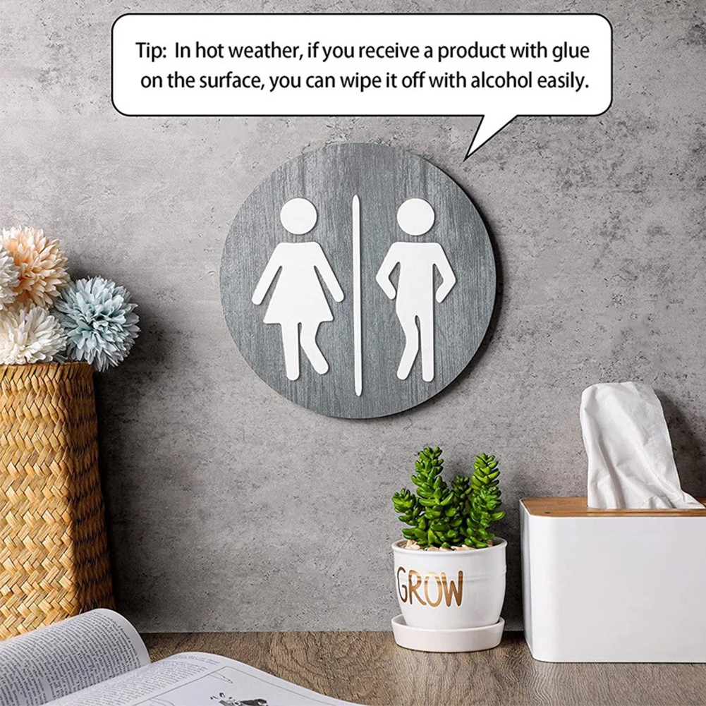 Creative Bathroom Sign Bathroom Wooden Sign Bathroom Decor Housewarming Present Long-lasting Use Artistic Appearance