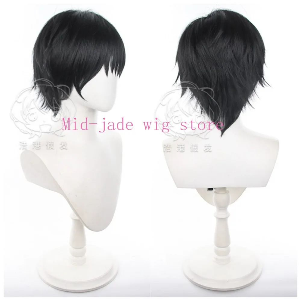 Toji Fushiguro Cosplay Wig Black Flipped Short Hair Anime Character Wig for Convention Performance Costume